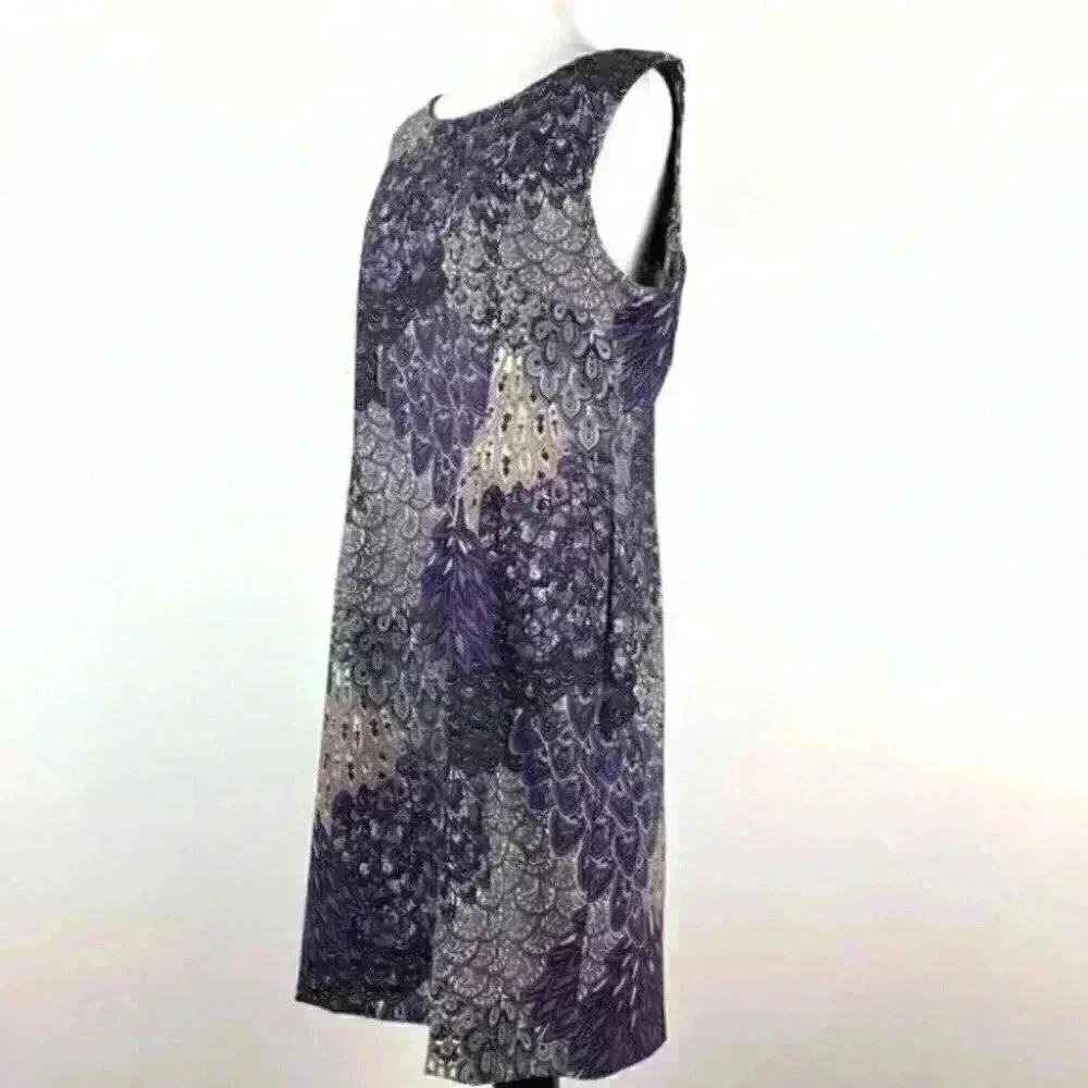 Connected apparel dress size 16 purple multicolored paisley sleeveless pencil - Picture 6 of 8